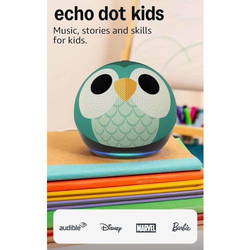 Amazon Echo Dot Kids (newest model) - Designed for kids, with Alexa+ Early Access, parental controls, Includes 1 Year of Amazon Kids+, Owl