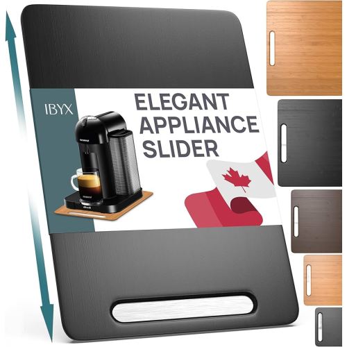 Ibyx Elegant Sliding Tray for Your Coffee Maker & Heavy Kitchen Appliances - Sturdy, Slides Easily from Under The Cabinet (Black, 9.5”W x 14”D)