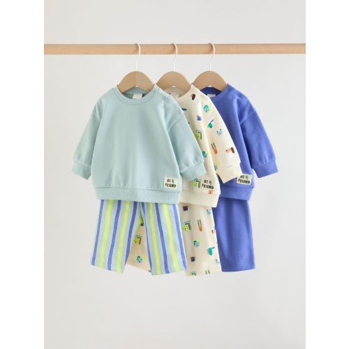 Blue Dog Print Baby Sweatshirt and Joggers Set 6 Piece (0mths-3yrs)