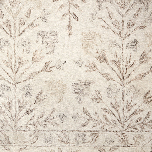 Aden Floral Handmade Hooked Wool Ivory/ Brown/Grey Area Rug