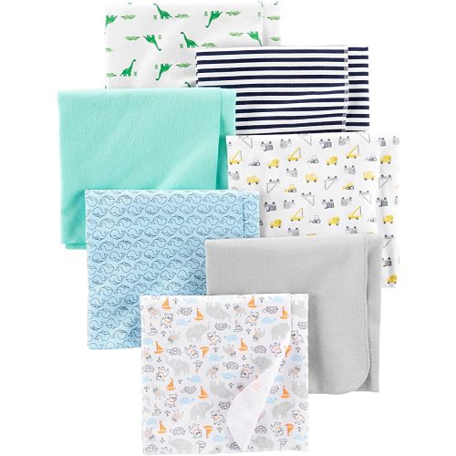 Simple Joys by Carter's Unisex Babies' Flannel Receiving Blankets, Pack of 7