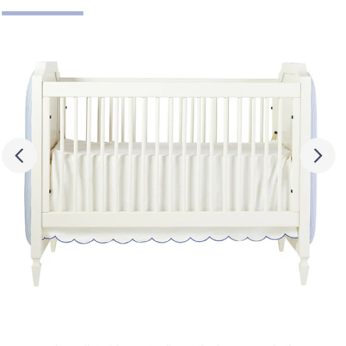 Scallop Crib Skirt in French Blue | Caitlin Wilson