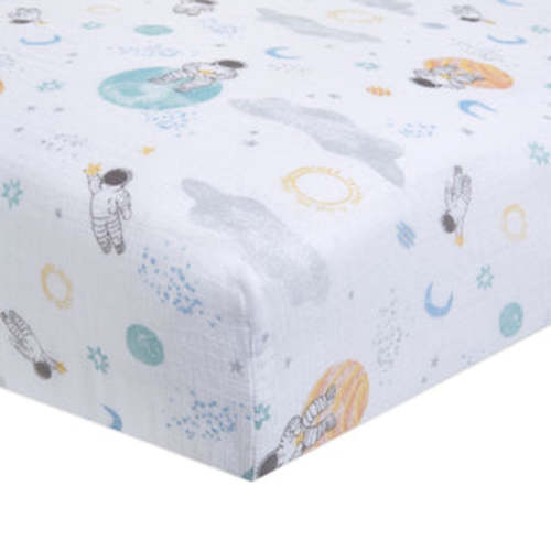 Space Print Cotton Muslin Crib Sheets | aden + anais