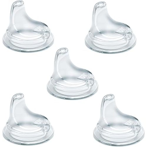 NUK Replacement Silicone Spout for All NUK Active and Learner Cups, Clear, Pack of 5