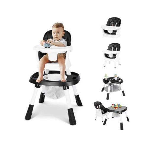 Kr King 15 In 1 Baby High Chair, Coverts To Rotatable Activity Play Center/infant Dining Booster Seat, Detachable Toys, Removable Tray, Pink