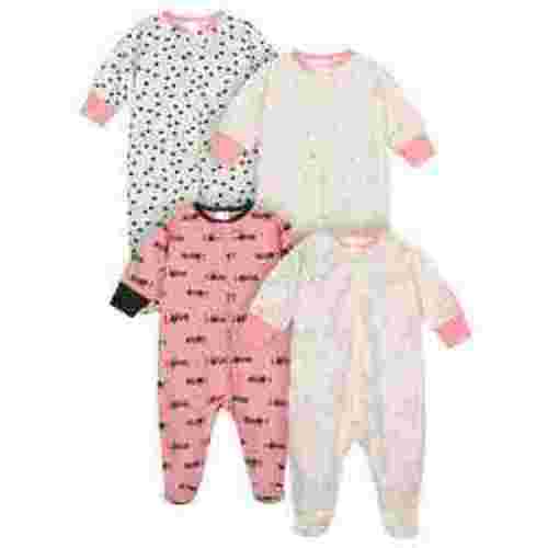 Onesies Brand Zipper Sleepers, Baby Girl Sleep 'n Play Footed Pajamas, 4-Pack, Sizes Newborn - 6/9 Months