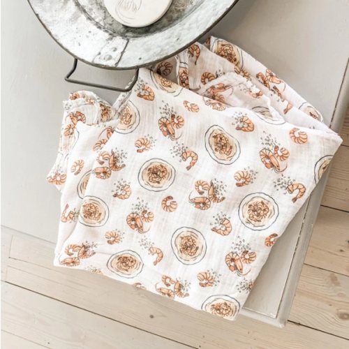 Shrimp & Grits Baby Swaddle Soft Muslin Receiving Blanket – Little Hometown