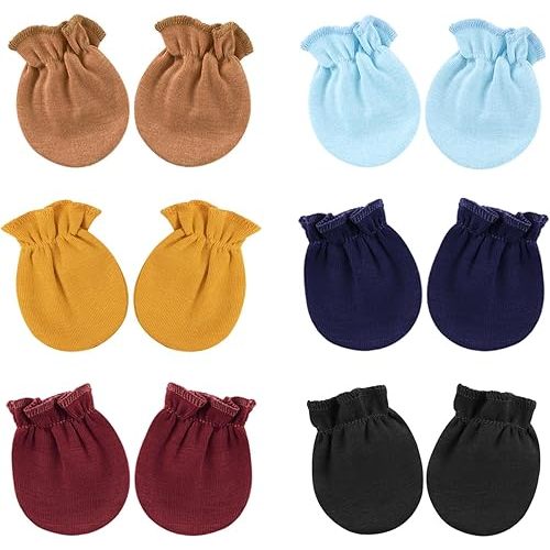 BQUBO Newborn Infant Toddler Mittens No Scratch Cotton Elastic Wrist Gloves Hypoallergenic for 0-6 Months Baby Boys Girls