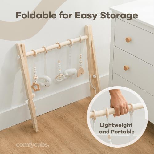 Wooden Baby Play Gym Set, Interactive Activity Center by Comfy Cubs