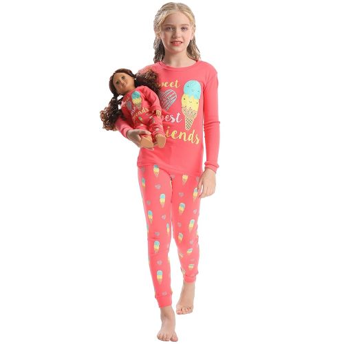 Babyroom Girls Pajamas Matching Doll Pjs Toddler Kids Cotton Sleepwear Christmas Clothes