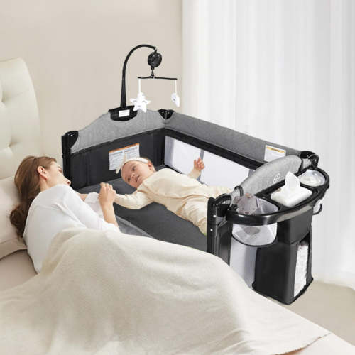 4-in-1 Foldable Baby Playard with Bassinet & Changing Table