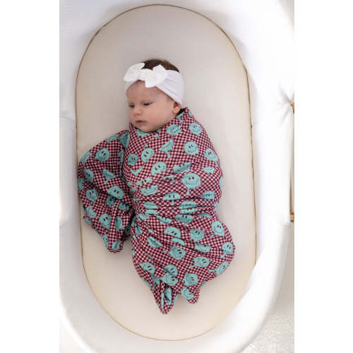 TEAL TRIPPY CHECKER | SWADDLE