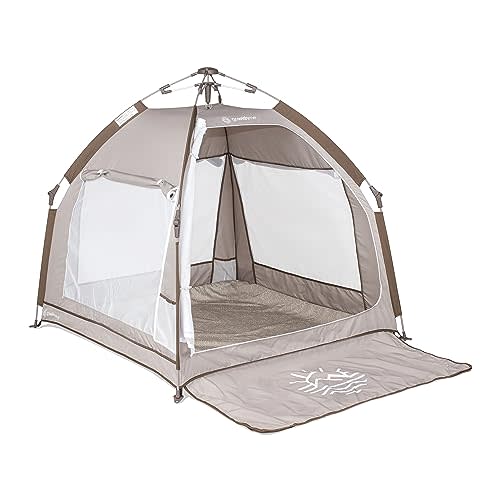 Baby Delight Go with Me Villa Portable Tent and Playard | Kids Tent and Playhouse | Indoor and Outdoor | Sandstone