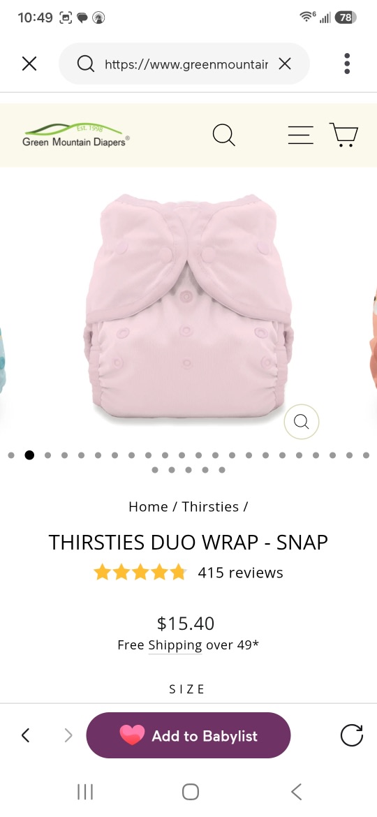 Thirsties Duo Wrap two-sized cloth diaper cover