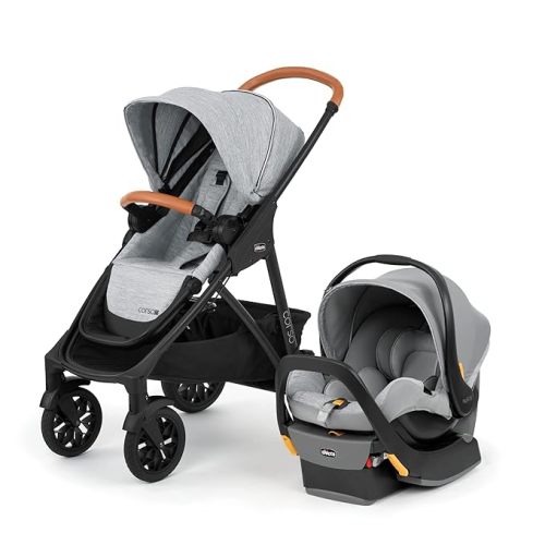 Chicco Modular Travel System - Corso LE Stroller, KeyFit 35 Infant Car Seat and Base - Stroller and Car Seat Combo in Veranda/Grey