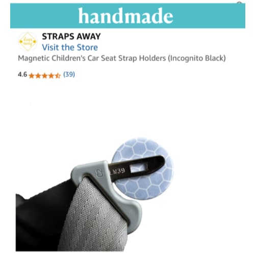 Magnetic Children's Car Seat Strap Holders (Incognito Black)