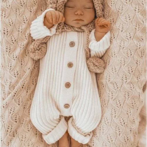 Little B's Chunky Rib Baby Jumpsuit - Milk