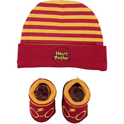 Harry Potter Baby Boys Cap and Bootie Set - Baby Gift Set with Hat and Socks for 0-12 Months