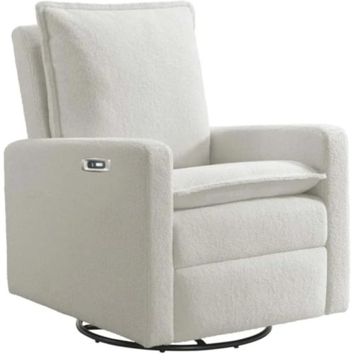 Oxford Baby Uptown Power Recliner/Glider, Boucle White
