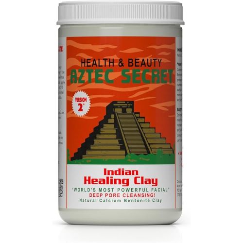 Aztec Secret – Indian Healing Clay 2 lb – Deep Pore Cleansing Facial & Body Mask – The Original 100% Natural Calcium Bentonite Clay – New Version 2