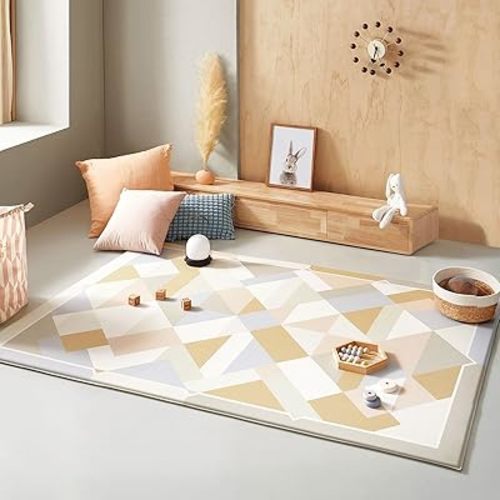 Tiny Land Baby Crawling Mat Reversible Baby Play Mat 78" X 55" Waterproof Non-Slip Larger Playmat Odorless Foam Floor Mat for Infants,Toddlers(Modern Zoo Oasis)