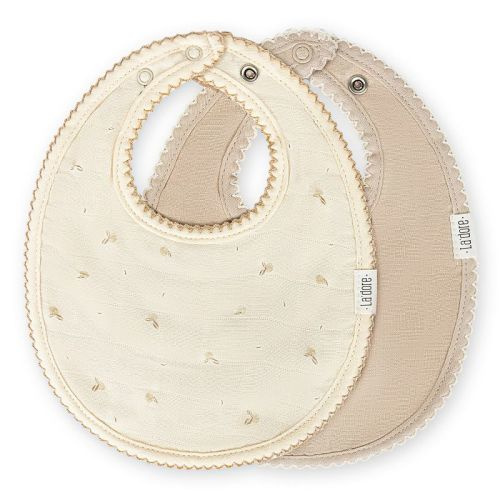 Muslin Baby Bibs | Soft Cotton Teething Bibs for Infant Drips, Drools & Feedings | Waterproof, Adjustable Fit for Newborn Baby | 2 Pack (Multicolor)