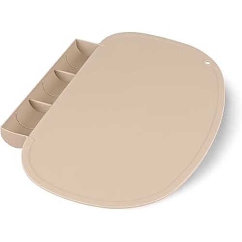 Silicone Placemat for Baby With Food Catching Pocket, Non-Slip Tablemats for Restaurants, Home, Travel (Shifting Sand)