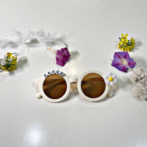 Floral Daisy Girls Personalized Name Premium 400 UV Protection - Etsy