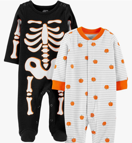 Simple Joys by Carter's Baby 2-pack Halloween Cotton Footed Sleep and Play