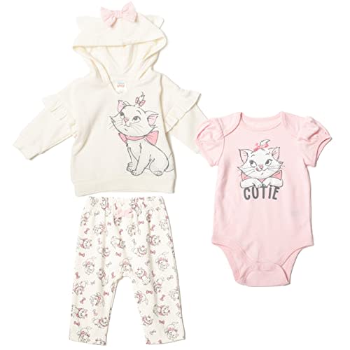 Disney Classics Winnie the Pooh Mickey Mouse Baby Hoodie Bodysuit and Pants 3 Piece Outfit Set (Newborn - 24 Months)