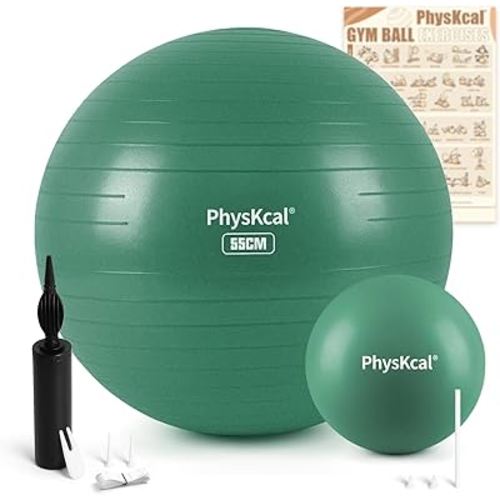 Yoga Ball for Exercise, Pilates Set, 4 Sizes Fitness Ball for Workout, Birthing, Pregnancy, Physical Therapy- Pump Included