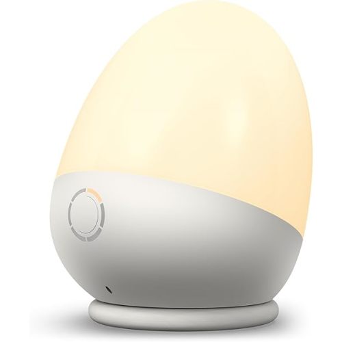 Touch Egg Night Light for Baby Nursery, Rechargeable Portable Kids Nightlight Lamp with 1-6H Feeding Timer, 3 Color Temperatures Dimmable, Ideal for New Moms of Toddlers