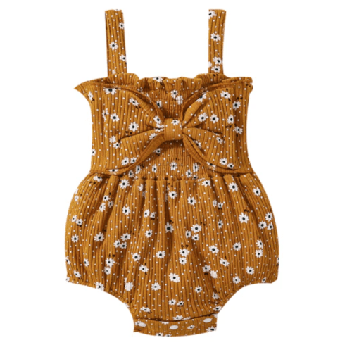 MAREILLE Floral Bowtie Romper - Hazel & Bo