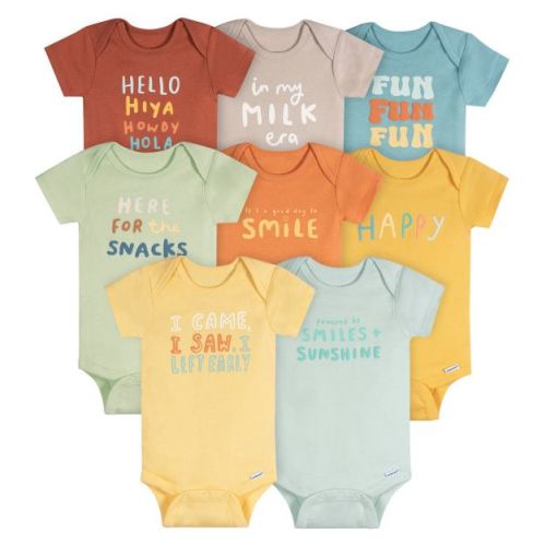 Onesies Brand Baby Neutral 8-pack Onesies Bodysuits, Fun Fun Fun, Newborn