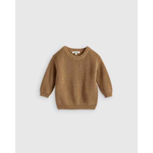100% Organic Cotton Fisherman Tunic Sweater in Camel