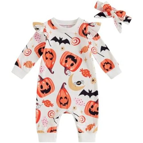 Halloween Newborn Baby Girl Clothes Infant Long Sleeve Romper Jumpsuit Bodysuit Christmas Outfits