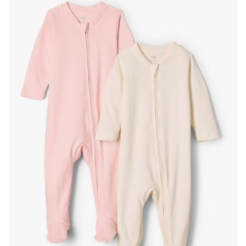 Amazon Essentials x Sofia Grainge Unisex Babies' Cotton Footed Sleep and Play Bodysuit, Pack of 2
