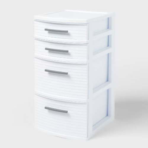4 Drawer Medium Tower White - Brightroom