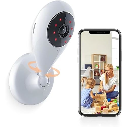 Indoor Camera, Tuya WiFi Camara de Seguridad para Casas, 1080P Indoor Security Camera for Baby Monitor, 2-Way Audio, Night Vision, SD/Cloud Storage, Security Camera for Baby Monitoring