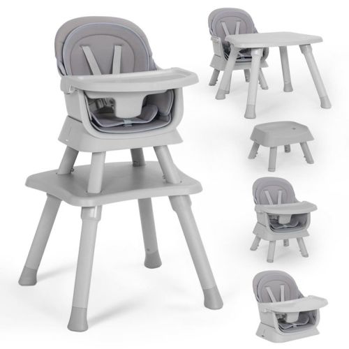 Kinder King 8 in 1 Baby High Chair, Coverts to Dining Booster Seat, Removable Tray & Double Seat Cover, Easy to Wipe