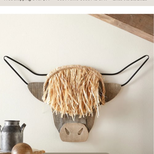 Highland Cow Wood Wall Hanging | Black Forest Decor