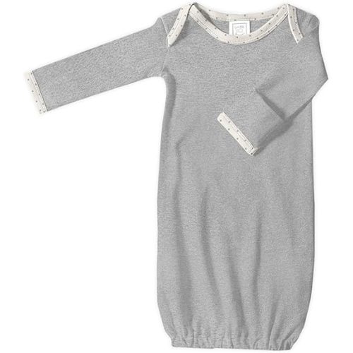 SwaddleDesigns Softest Cotton Baby Pajama Gown with Foldover Mitten Cuffs for Infant Boy and Girl, Newborn, 0-3 Months