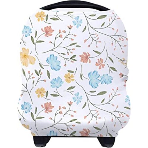 Yoofoss Nursing Cover Breastfeeding Scarf - Baby Car Seat Covers, Infant Stroller Cover, Strechy Carseat Canopy for Boys and Girls (Blossom)