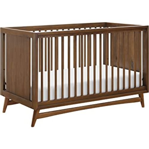 Babyletto Peggy 3-in-1 Convertible Crib with Toddler Bed Conversion Kit in Natural Walnut, Greenguard Gold Certified