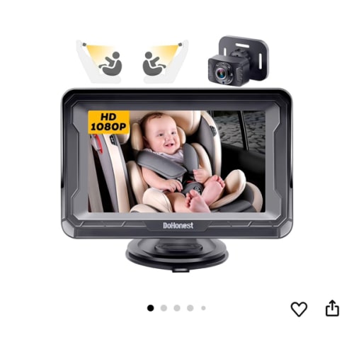 DoHonest Baby Car Camera HD 1080P - Rear-Facing Car Baby Monitor with Night Vision, Adjustable View Angle, Easy Setup, Anti-Glare Display, Safety for Kids & Infants