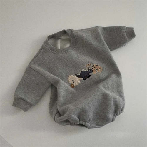 Dinosaur Embroidery Sweater Bodysuit Romper – August + Willow