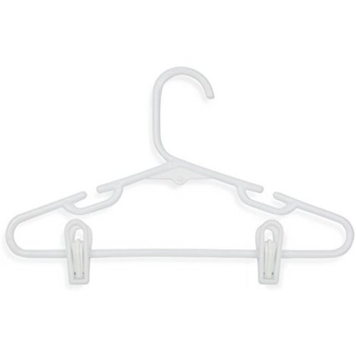 Honey-Can-Do HNGT01329 Kid's Tubular Hanger with Clips White, 18-Pack