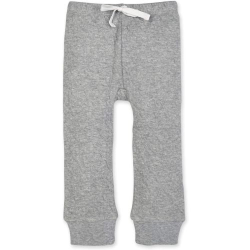 (3 month) Burt's Bees Baby Knit Jogger Pants, Baby Sweatpants, 100% Organic Cotton Infant Bottoms - 3 Months - Quilted Heather Grey