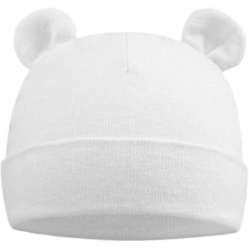 Pesaat Newborn Hospital Hat 0-12Months Preemie Boys Girls Beanie Solid Infant Baby Hats Autumn Winter