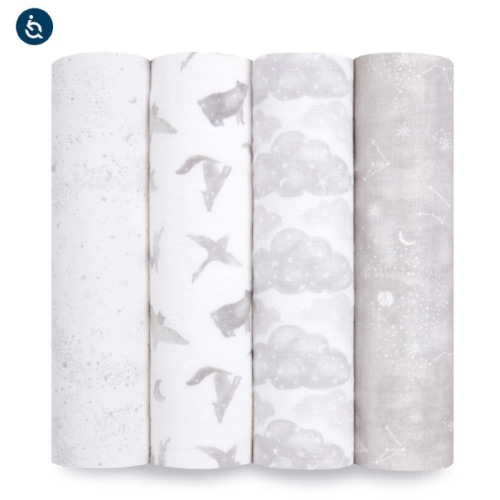 Organic Muslin Swaddle Blanket 4pk